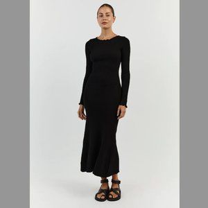 DISSH Sophia Black Sleeved Midi Dress